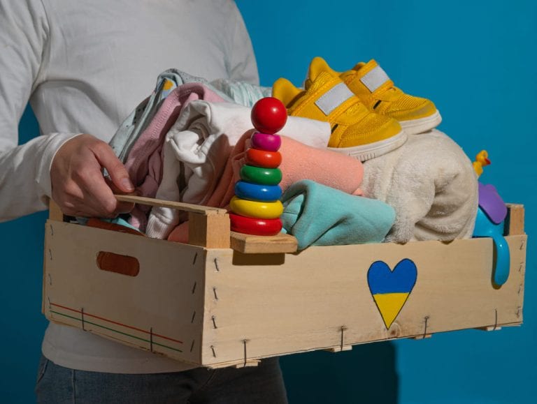 Eventos Donation Box With Childrens Things Toys Ukrainian Refugees 768x579